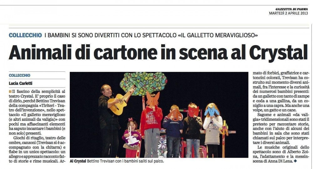 Gazzetta di Parma - 02/04/2013 - Teatro Crystal