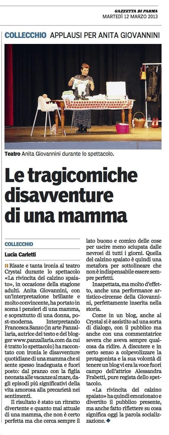 Gazzetta di Parma - 12/03/2013 - Teatro Crystal