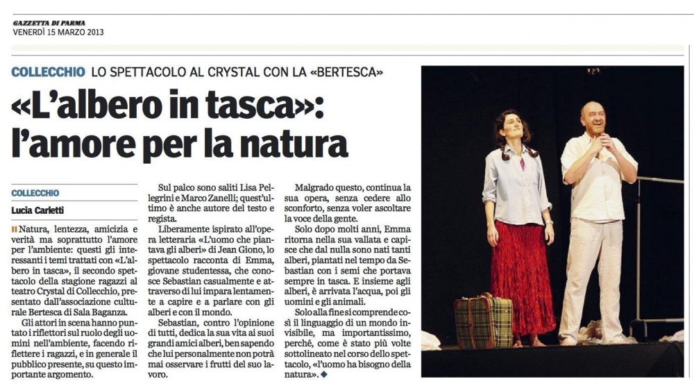 Gazzetta di Parma - 15/03/2013 - Teatro Crystal