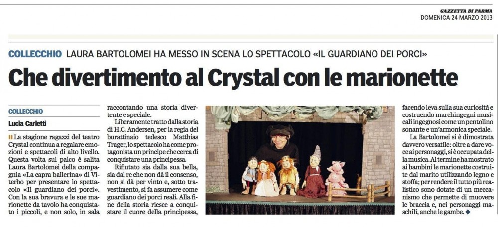 Gazzetta di Parma - 24/03/2013 - Teatro Crystal